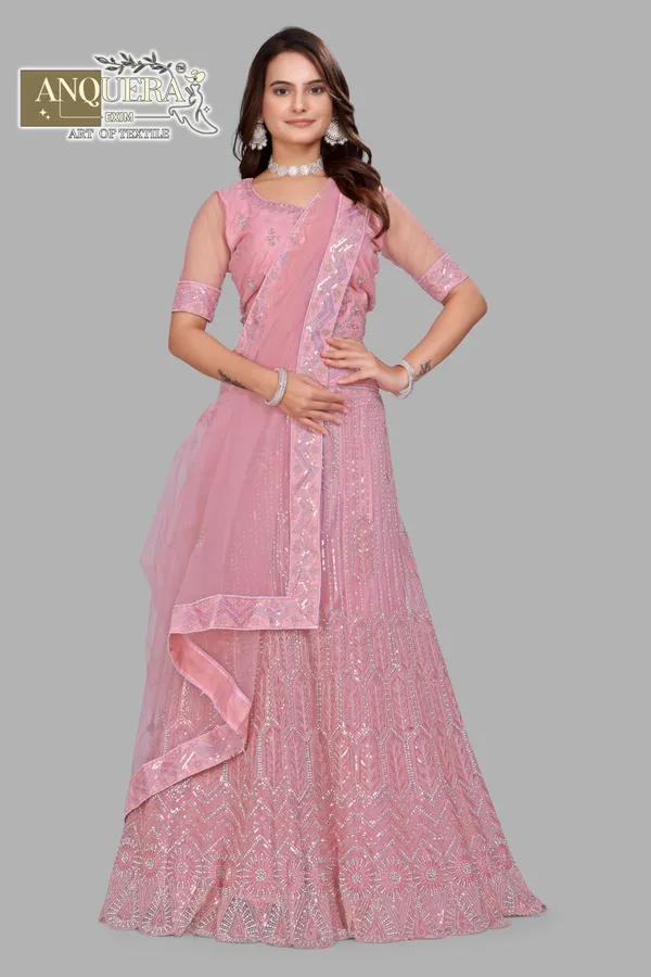 Pink_Ultra_Satin_&_Net_Semi-Stitched_Lehenga_Set_For_Women