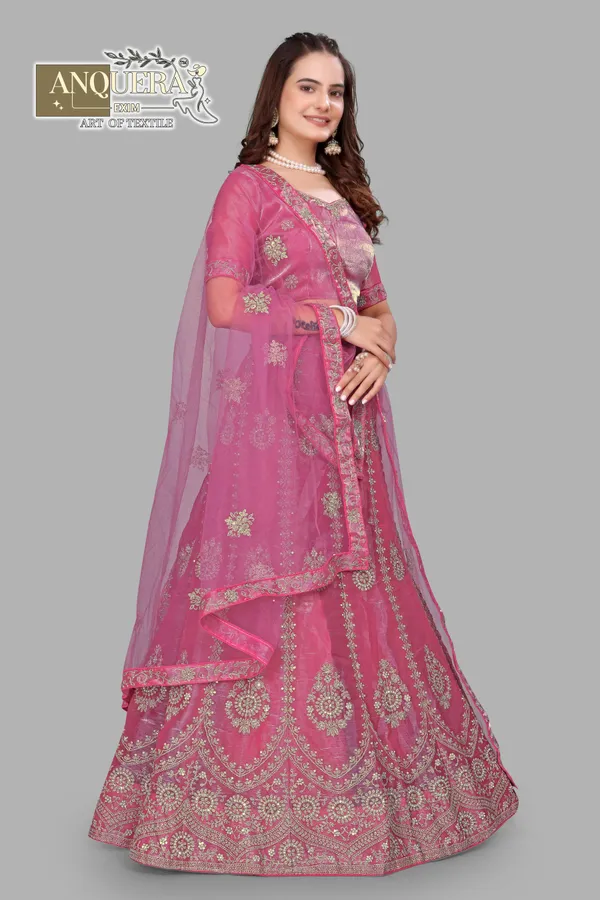 Pink_Ultra_Satin_&_Net_Semi-Stitched_Lehenga_Set_For_Women