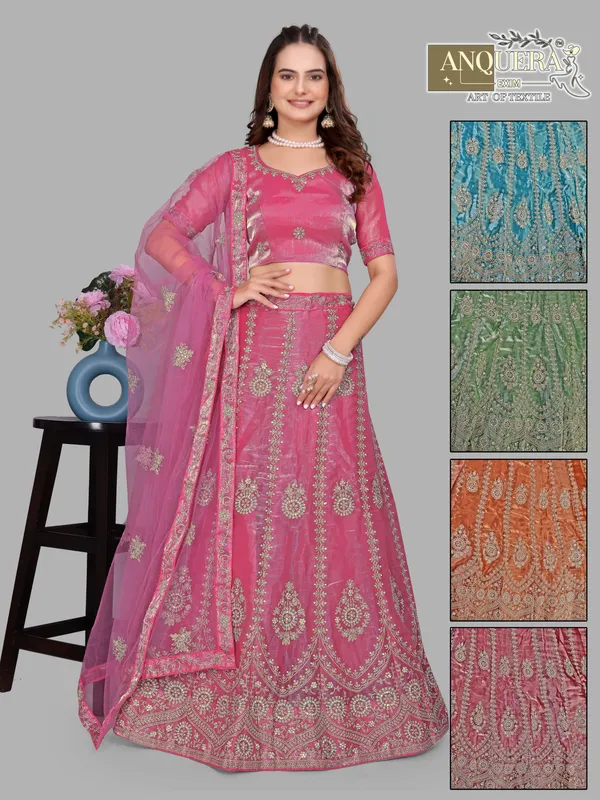Pink_Ultra_Satin_&_Net_Semi-Stitched_Lehenga_Set_For_Women