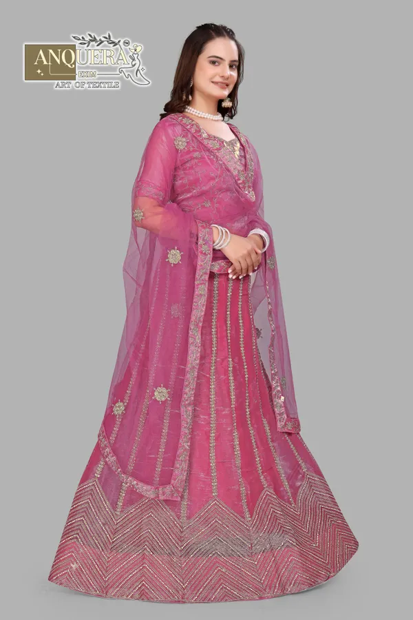 Pink_Ultra_Satin_&_Net_Semi-Stitched_Lehenga_Set_For_Women