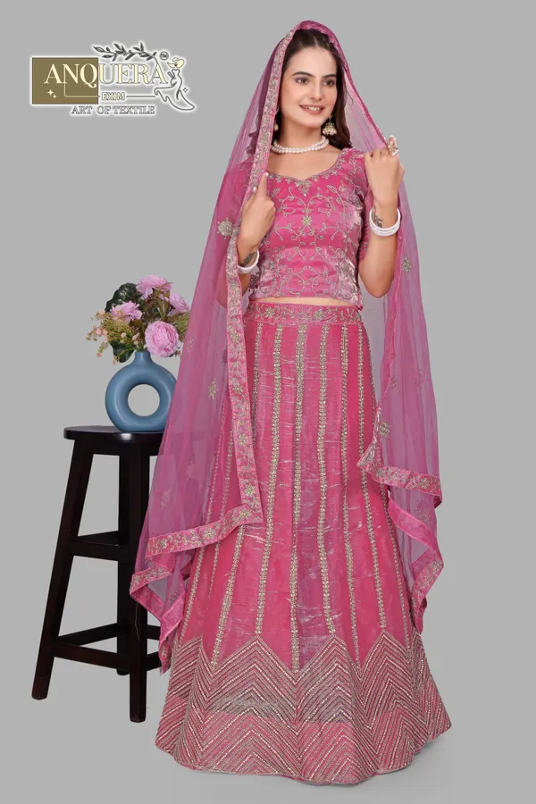 Pink_Ultra_Satin_&_Net_Semi-Stitched_Lehenga_Set_For_Women