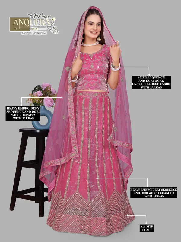 Pink_Ultra_Satin_&_Net_Semi-Stitched_Lehenga_Set_For_Women