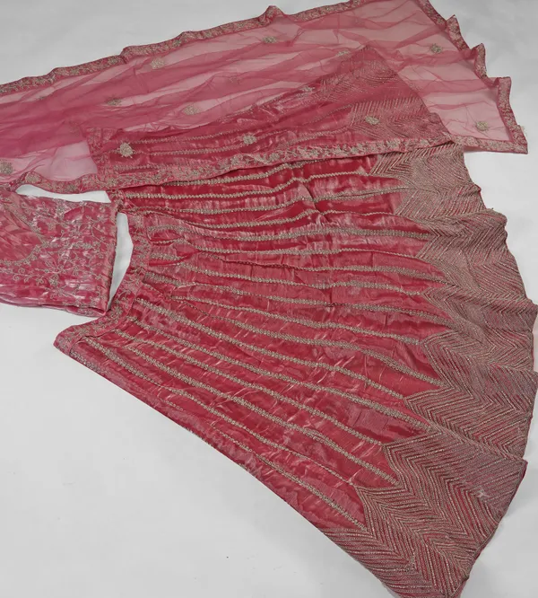 Red_Ultra_Satin_&_Net_Semi-Stitched_Lehenga_Set_For_Women