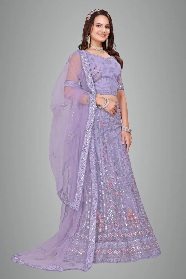 Lavender_Ultra_Satin_&_Net_Semi-Stitched_Lehenga_Set_For_Women