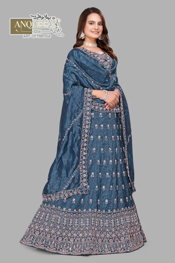 Teal_Ultra_Satin_&_Net_Semi-Stitched_Lehenga_Set_For_Women