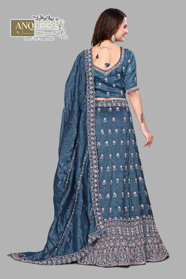Teal_Ultra_Satin_&_Net_Semi-Stitched_Lehenga_Set_For_Women