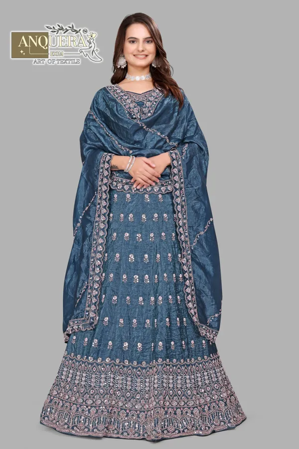 Teal_Ultra_Satin_&_Net_Semi-Stitched_Lehenga_Set_For_Women