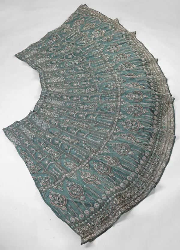 Turquoise_Ultra_Satin_&_Net_Semi-Stitched_Lehenga_Set_For_Women