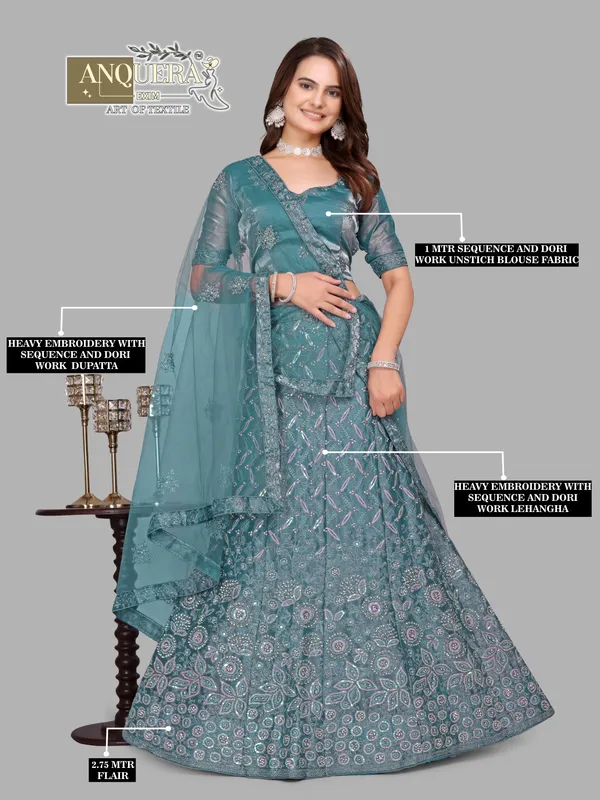 Turquoise_Ultra_Satin_&_Net_Semi-Stitched_Lehenga_Set_For_Women