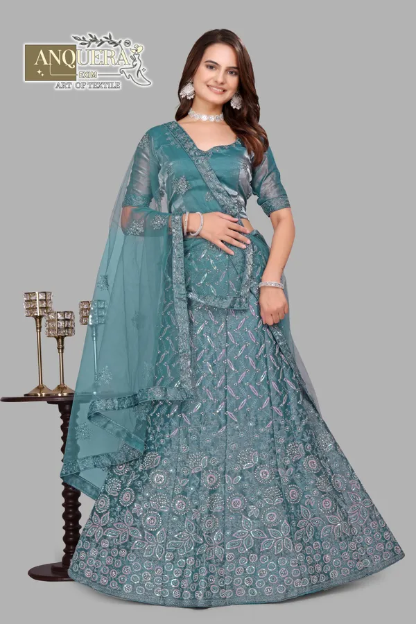 Turquoise_Ultra_Satin_&_Net_Semi-Stitched_Lehenga_Set_For_Women