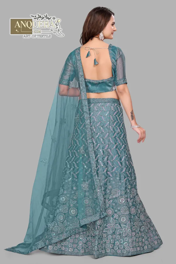 Turquoise_Ultra_Satin_&_Net_Semi-Stitched_Lehenga_Set_For_Women