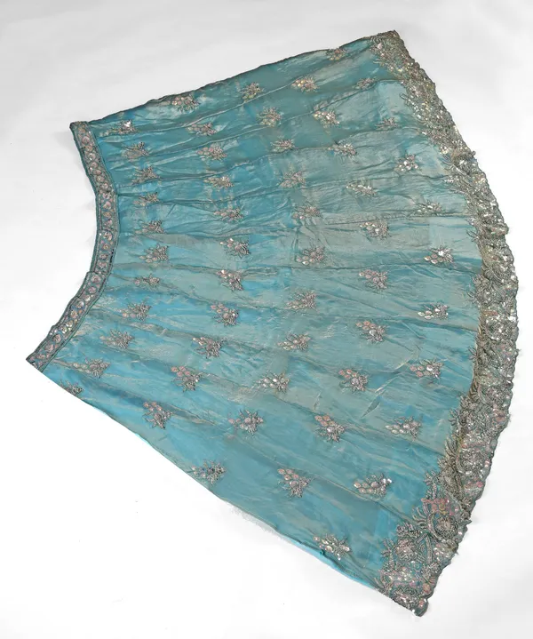 Sky_Blue_Ultra_Satin_&_Net_Semi-Stitched_Lehenga_Set_For_Women