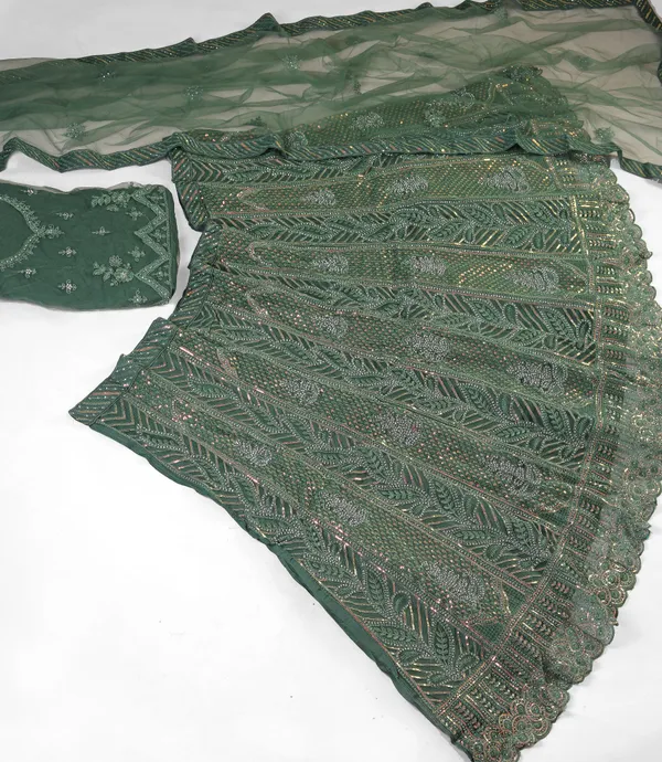 Green_Ultra_Satin_&_Net_Semi-Stitched_Lehenga_Set_For_Women