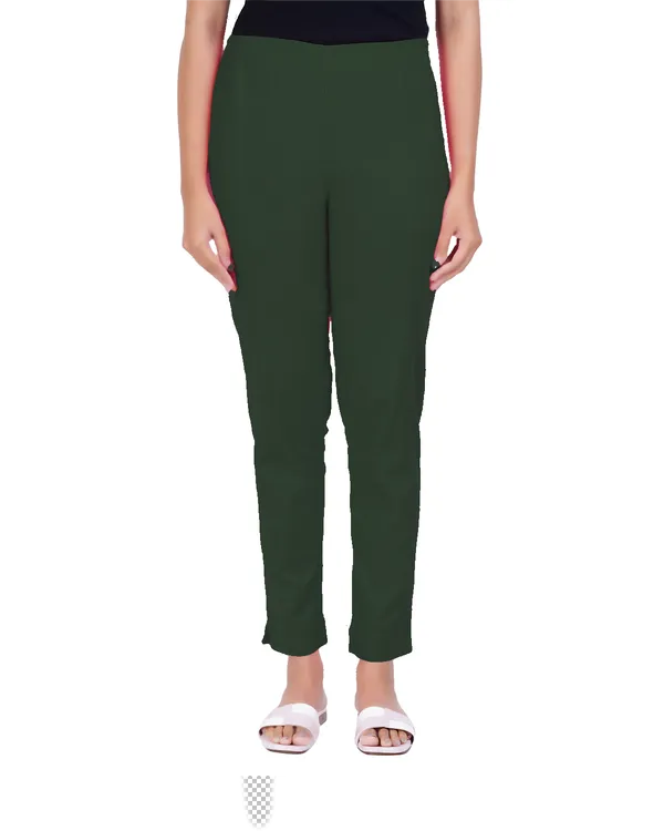 Forest_Green_Rayon_Lycra_Pencil_Pant_For_Women