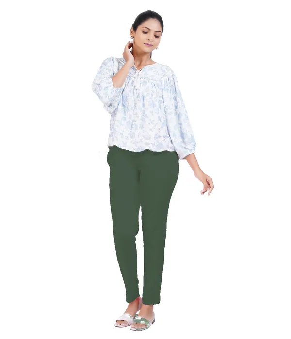 Forest_Green_Rayon_Lycra_Pencil_Pant_For_Women