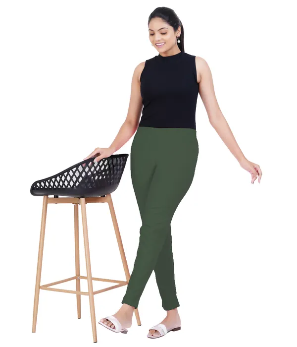 Forest_Green_Rayon_Lycra_Pencil_Pant_For_Women