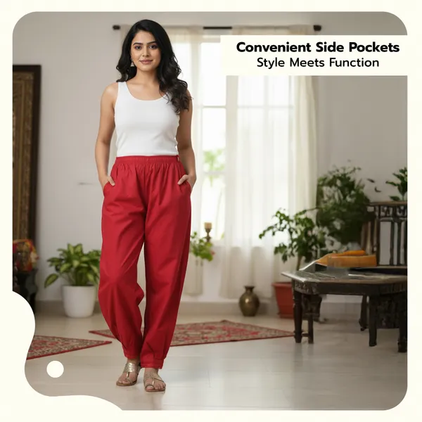 Bright_Pink__Cotton_Afghani_Salwar_Pant_with_Lace_Embroidery_for_Women__�_Elastic_Waist,_Comfortable_Loose_Fit_Bottoms_for_Casual,_Ethnic_-_All_Day_Comfort_Wear_with_Drawstring