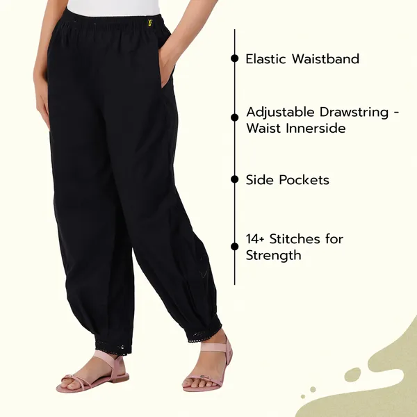 Mustard_Yellow__Cotton_Afghani_Salwar_Pant_with_Lace_Embroidery_for_Women__�_Elastic_Waist,_Comfortable_Loose_Fit_Bottoms_for_Casual,_Ethnic_-_All_Day_Comfort_Wear_with_Drawstring