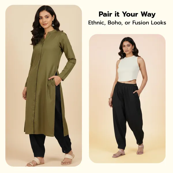 Black_Cotton_Afghani_Salwar_Pant_with_Lace_Embroidery_for_Women__�_Elastic_Waist,_Comfortable_Loose_Fit_Bottoms_for_Casual,_Ethnic_-_All_Day_Comfort_Wear_with_Drawstring