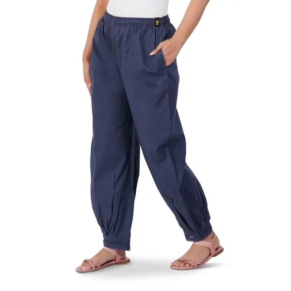 Navy_Blue__Cotton_Afghani_Salwar_Pant_with_Lace_Embroidery_for_Women__�_Elastic_Waist,_Comfortable_Loose_Fit_Bottoms_for_Casual,_Ethnic_-_All_Day_Comfort_Wear_with_Drawstring