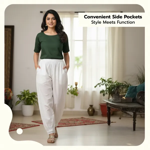 Off_White_Cotton_Afghani_Salwar_Pant_with_Lace_Embroidery_for_Women__�_Elastic_Waist,_Comfortable_Loose_Fit_Bottoms_for_Casual,_Ethnic_-_All_Day_Comfort_Wear_with_Drawstring
