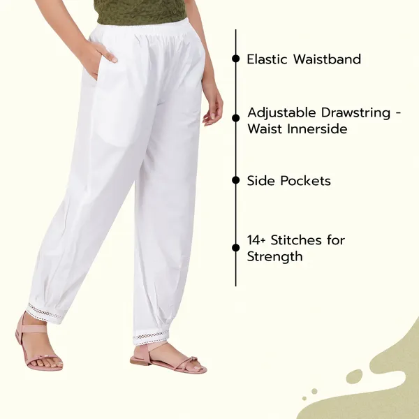 Off_White_Cotton_Afghani_Salwar_Pant_with_Lace_Embroidery_for_Women__�_Elastic_Waist,_Comfortable_Loose_Fit_Bottoms_for_Casual,_Ethnic_-_All_Day_Comfort_Wear_with_Drawstring