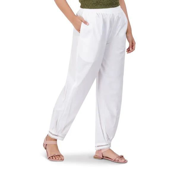 Off_White_Cotton_Afghani_Salwar_Pant_with_Lace_Embroidery_for_Women__�_Elastic_Waist,_Comfortable_Loose_Fit_Bottoms_for_Casual,_Ethnic_-_All_Day_Comfort_Wear_with_Drawstring