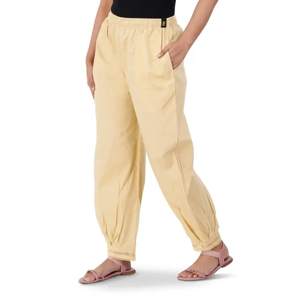 Skin__Cotton_Afghani_Salwar_Pant_with_Lace_Embroidery_for_Women__�_Elastic_Waist,_Comfortable_Loose_Fit_Bottoms_for_Casual,_Ethnic_-_All_Day_Comfort_Wear_with_Drawstring