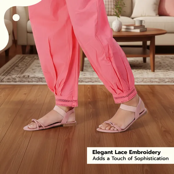 Shell_Pink__Cotton_Afghani_Salwar_Pant_with_Lace_Embroidery_for_Women__�_Elastic_Waist,_Comfortable_Loose_Fit_Bottoms_for_Casual,_Ethnic_-_All_Day_Comfort_Wear_with_Drawstring