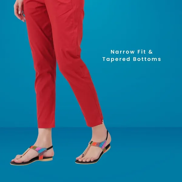 Barbados_Cherry_Cotton_Lycra_Stretch_Tech_Pants_For_Women_-_Ankle_Length_Solid_Trousers_With_2_Side_Pockets_-_Stylish_For_Office,_College,Work
