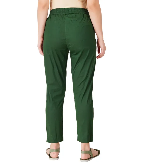 Dark_Green_Cotton_Lycra_Stretch_Tech_Pants_For_Women_-_Ankle_Length_Solid_Trousers_With_2_Side_Pockets_-_Stylish_For_Office,_College,Work