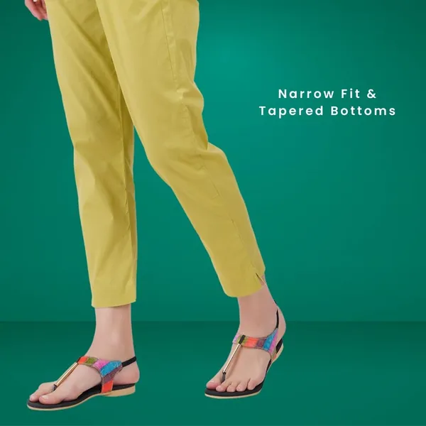 Green_Banana_Cotton_Lycra_Stretch_Tech_Pants_For_Women_-_Ankle_Length_Solid_Trousers_With_2_Side_Pockets_-_Stylish_For_Office,_College,Work
