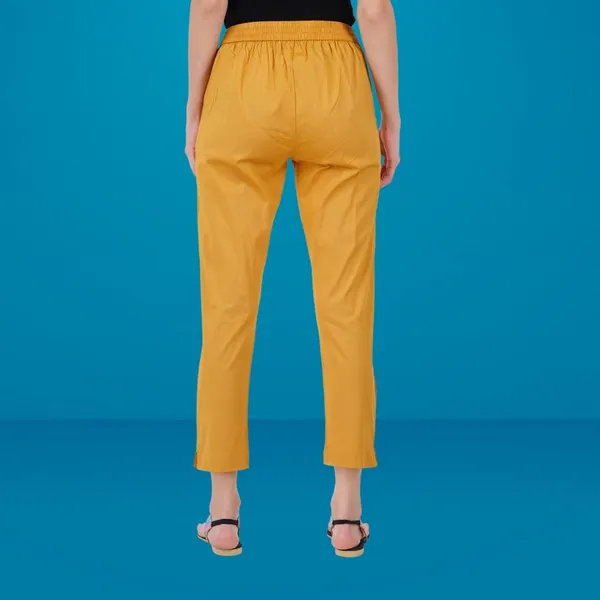 Honey_Mustard_Cotton_Lycra_Stretch_Tech_Pants_For_Women_-_Ankle_Length_Solid_Trousers_With_2_Side_Pockets_-_Stylish_For_Office,_College,Work