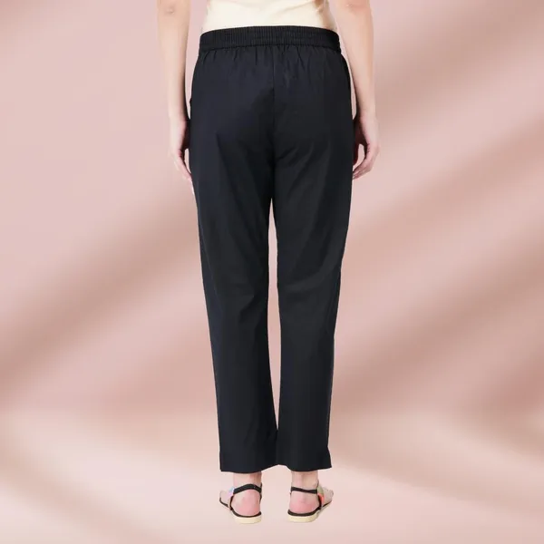 Black_Cotton_Lycra_Stretch_Tech_Pants_For_Women
