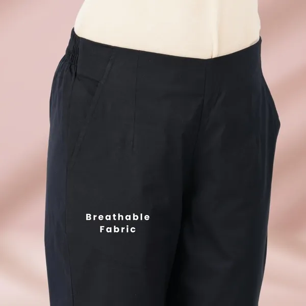 Black_Cotton_Lycra_Stretch_Tech_Pants_For_Women