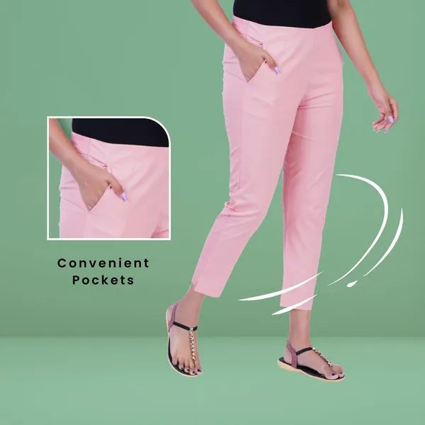 Peach_Pink_Cotton_Lycra_Stretch_Tech_Pants_For_Women_-_Ankle_Length_Solid_Trousers_With_2_Side_Pockets_-_Stylish_For_Office,_College,Work
