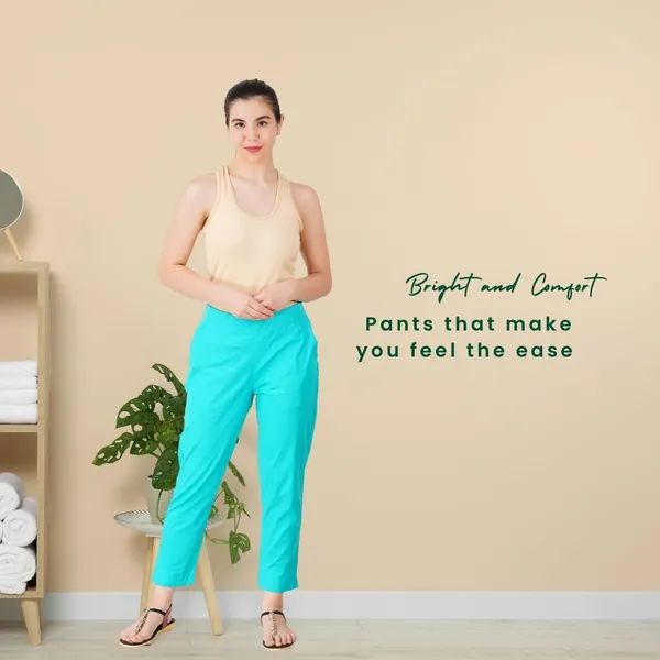 Rama_Green_Cotton_Lycra_Stretch_Tech_Pants_For_Women_-_Ankle_Length_Solid_Trousers_With_2_Side_Pockets_-_Stylish_For_Office,_College,Work