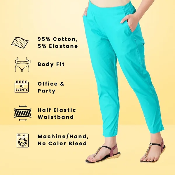 Rama_Green_Cotton_Lycra_Stretch_Tech_Pants_For_Women_-_Ankle_Length_Solid_Trousers_With_2_Side_Pockets_-_Stylish_For_Office,_College,Work
