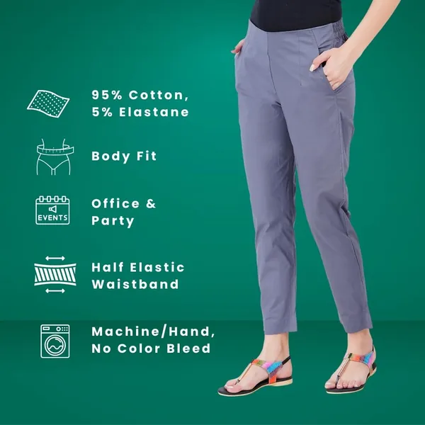 Steel_Grey_Cotton_Lycra_Stretch_Tech_Pants_For_Women_-_Ankle_Length_Solid_Trousers_With_2_Side_Pockets_-_Stylish_For_Office,_College,Work