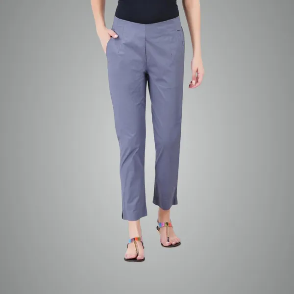 Steel_Grey_Cotton_Lycra_Stretch_Tech_Pants_For_Women_-_Ankle_Length_Solid_Trousers_With_2_Side_Pockets_-_Stylish_For_Office,_College,Work