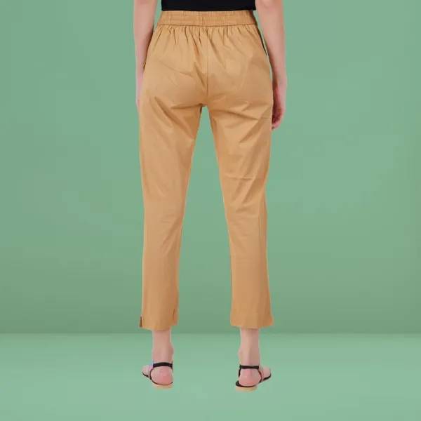 Tan_Cotton_Lycra_Stretch_Tech_Pants_For_Women_-_Ankle_Length_Solid_Trousers_With_2_Side_Pockets_-_Stylish_For_Office,_College,Work