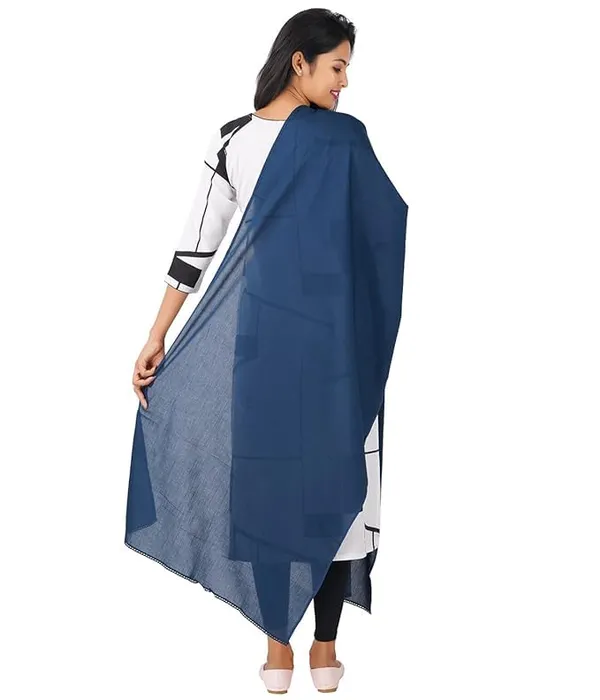 Bottle_Green_Soft_100%_Cotton_Dupatta_-_Breathable_Plain_Solid_Colours_For_Women_-_25_Meter_Stylish_Lightweight_Shawl/Scarf_For_Everyday_Use