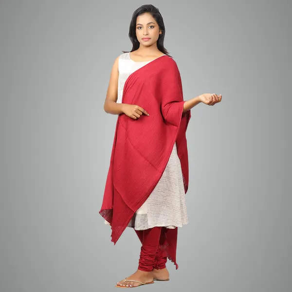 Burgundy_Maroon_Soft_100%_Cotton_Dupatta_-_Breathable_Plain_Solid_Colours_For_Women_-_25_Meter_Stylish_Lightweight_Shawl/Scarf_For_Everyday_Use