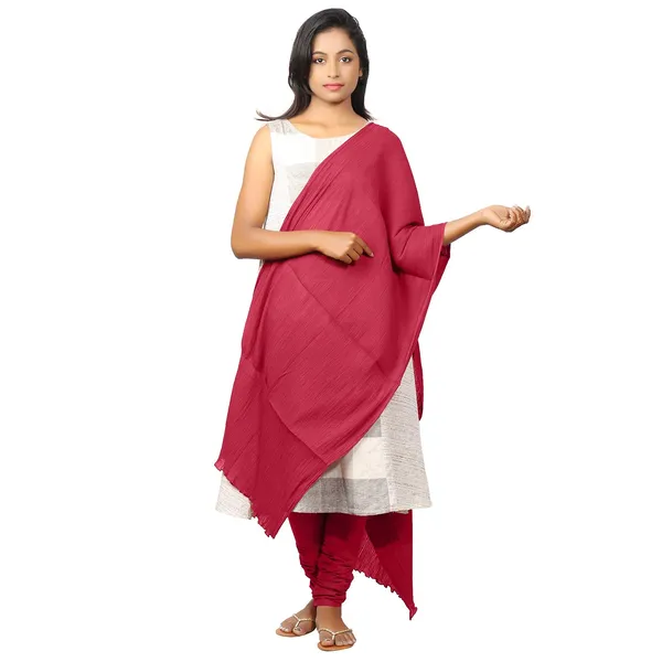 Bright_Pink_Soft_100%_Cotton_Dupatta_-_Breathable_Plain_Solid_Colours_For_Women_-_25_Meter_Stylish_Lightweight_Shawl/Scarf_For_Everyday_Use