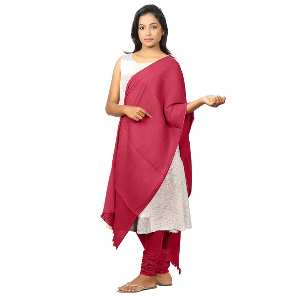 Bright_Pink_Soft_100%_Cotton_Dupatta_-_Breathable_Plain_Solid_Colours_For_Women_-_25_Meter_Stylish_Lightweight_Shawl/Scarf_For_Everyday_Use