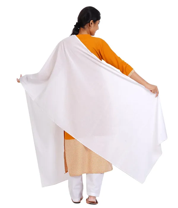 Blanco_White_Soft_100%_Cotton_Dupatta_-_Breathable_Plain_Solid_Colours_For_Women_-_25_Meter_Stylish_Lightweight_Shawl/Scarf_For_Everyday_Use