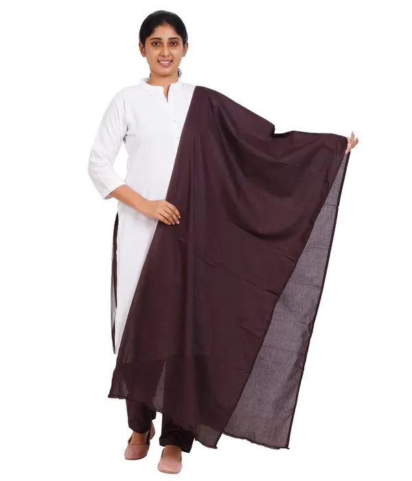 Coffee_Brown_Soft_100%_Cotton_Dupatta_-_Breathable_Plain_Solid_Colours_For_Women_-_25_Meter_Stylish_Lightweight_Shawl/Scarf_For_Everyday_Use