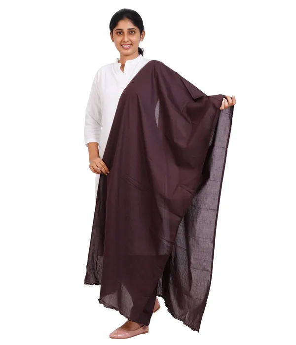 Coffee_Brown_Soft_100%_Cotton_Dupatta_-_Breathable_Plain_Solid_Colours_For_Women_-_25_Meter_Stylish_Lightweight_Shawl/Scarf_For_Everyday_Use