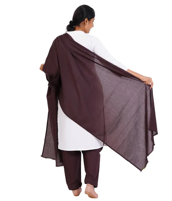Coffee_Brown_Soft_100%_Cotton_Dupatta_-_Breathable_Plain_Solid_Colours_For_Women_-_25_Meter_Stylish_Lightweight_Shawl/Scarf_For_Everyday_Use