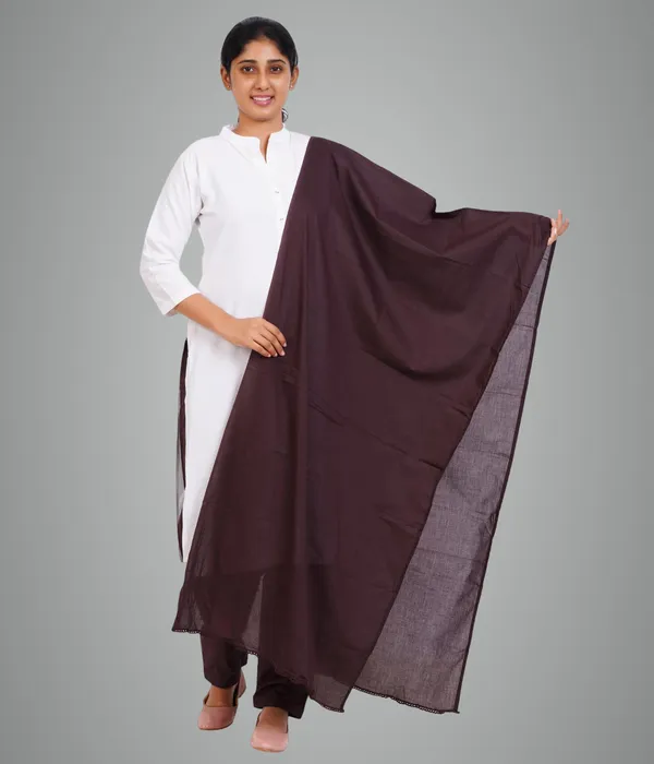 Coffee_Brown_Soft_100%_Cotton_Dupatta_-_Breathable_Plain_Solid_Colours_For_Women_-_25_Meter_Stylish_Lightweight_Shawl/Scarf_For_Everyday_Use